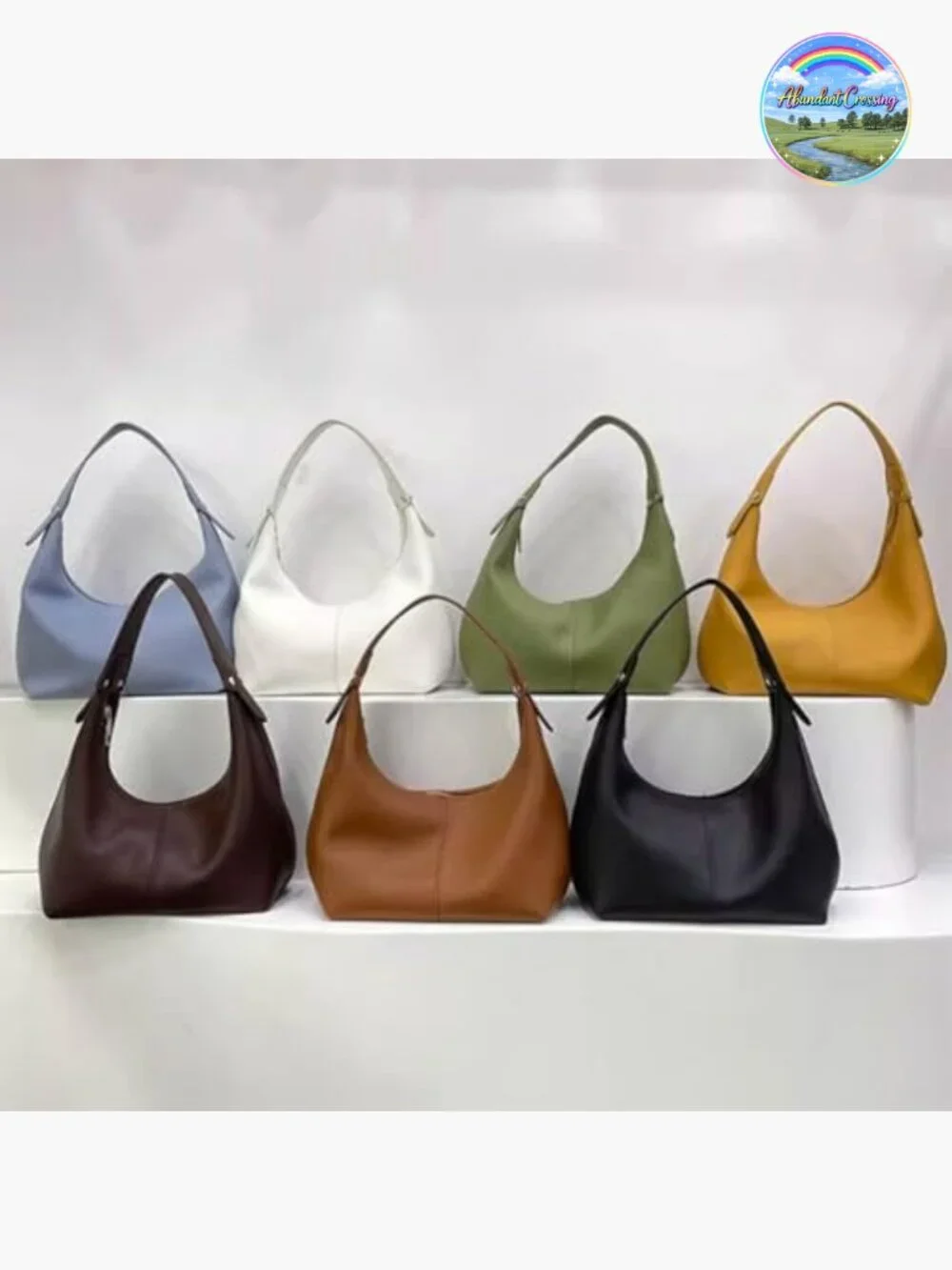 Vegan Leather Hobo Bag Crescent Shoulder Slouchy Tote Y2K Clutch Purse